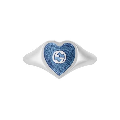 silver gucci ring women's|Gucci ring women heart.